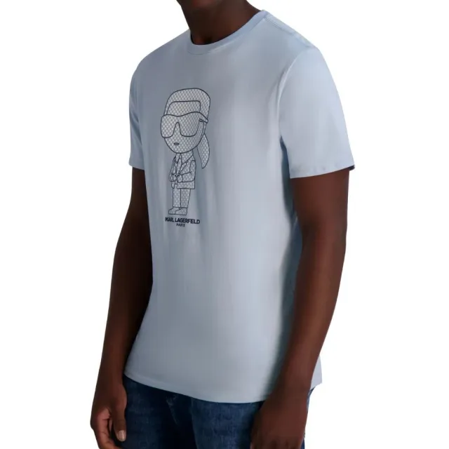【KARL LAGERFELD 卡爾】NFT IKONIK DOT短袖男TEE 天藍(原廠公司貨)
