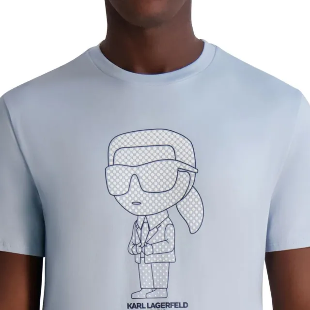 【KARL LAGERFELD 卡爾】NFT IKONIK DOT短袖男TEE 天藍(原廠公司貨)