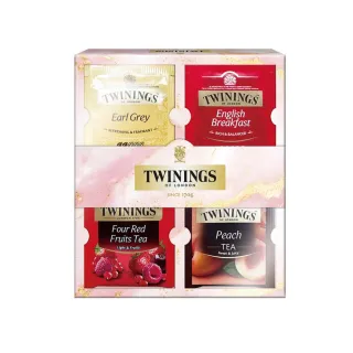【Twinings 唐寧茶】沁夏綜合口味組(皇家伯爵/英倫早餐/香甜蜜桃/四紅果茶 #送禮#禮盒#茶葉#茶包#中秋禮盒)