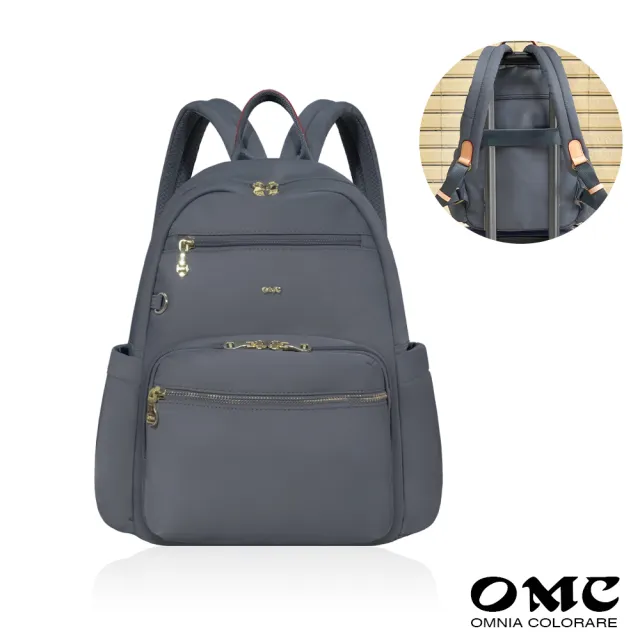 【OMC】雙11 必buy寬側袋旅行休閒後背包03531(莫蘭迪灰)