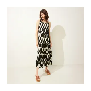 【Le Polka】幾何圖形印花連身裙-女