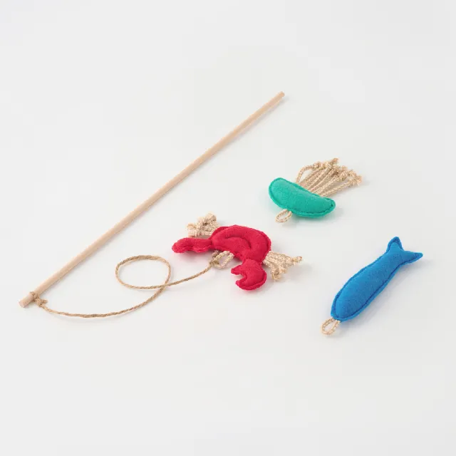 【MUJI 無印良品】限定/貓用玩具/逗貓棒/海洋生物(蝦/螃蟹)