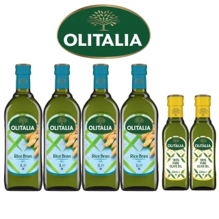 【Olitalia 奧利塔】玄米油1000mlx4瓶(+純橄欖油250mlx2瓶-禮盒組)