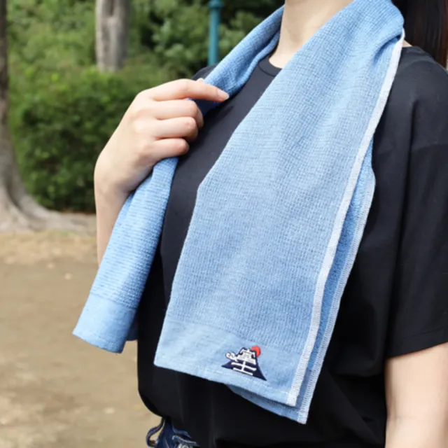 【KONTEX】原廠正貨 100%日本製 MOKU 富士山刺繡輕薄速乾透氣吸水長毛巾 運動毛巾(2色) 33x100cm