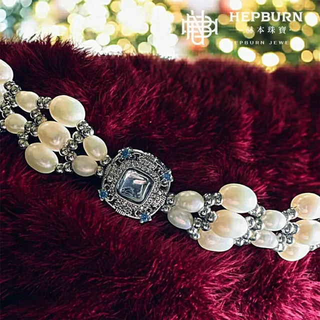 【赫本珠寶】($5680)藍魔盒-編織珍珠手鍊項鍊套組