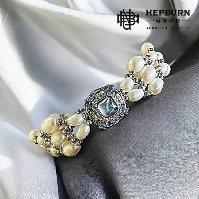 【赫本珠寶】($5680)藍魔盒-編織珍珠手鍊項鍊套組