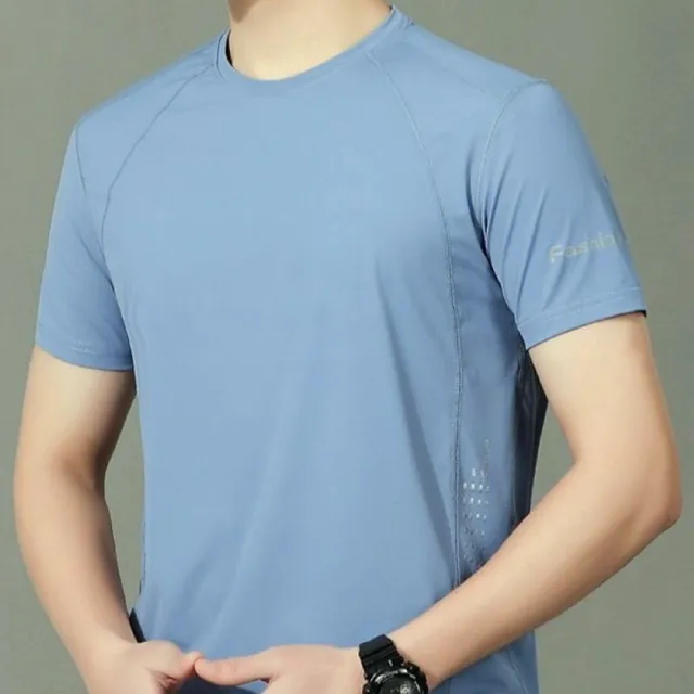 【巴黎精品】運動上衣休閒T恤背心男裝(冰絲上衣速乾涼爽圓領男裝6色n1jh53)