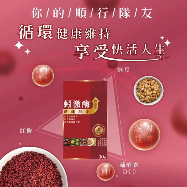 【梁衫伯】30粒x1盒-蚓激酶地龍酵素複方膠囊(保健食品 活絡精氣神 調整體質)
