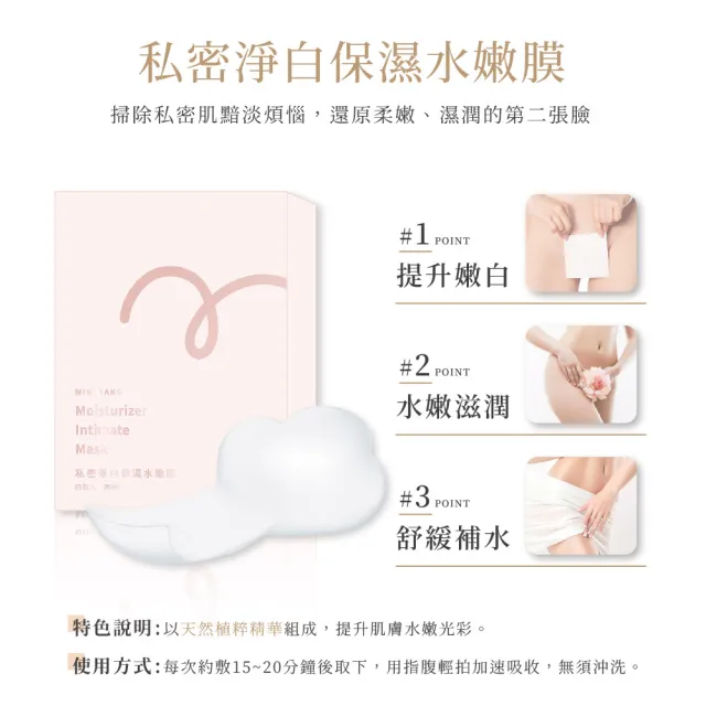 【MINI YANG】私密淨白保濕水嫩膜+胺基酸私密潔淨露(頂級私密肌保養超值組 清潔、保濕、鎖水、緊緻)