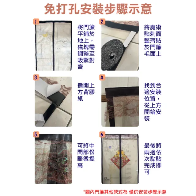 【COMET】金剛網加密防蚊防偷窺磁吸門簾-如意貓(靜音門簾 免打孔門簾 防蚊門簾 磁釦門簾 磁吸門簾/YJB009)