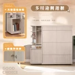 【IHouse】保羅 免組裝5X7推門衣櫃+收納吊掛邊櫃-贈實木衣架*5(7尺衣櫃/系統櫃/櫥櫃/衣櫃)