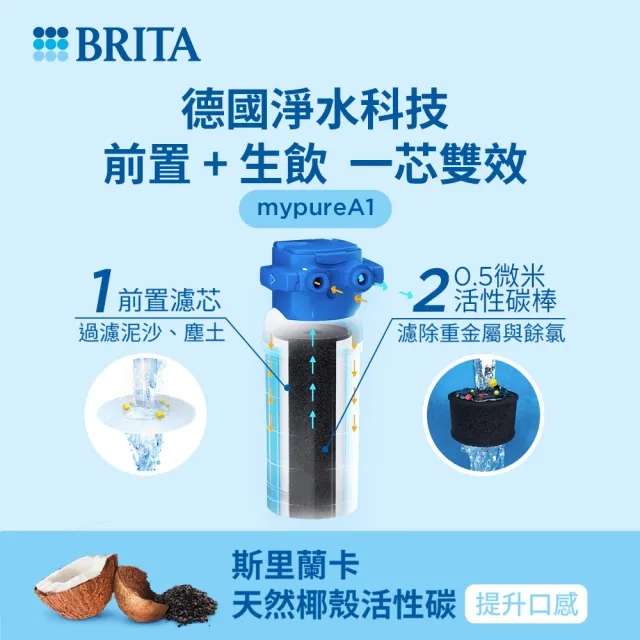【BRITA】官方直營 mypure A1000長效型濾芯(一入)
