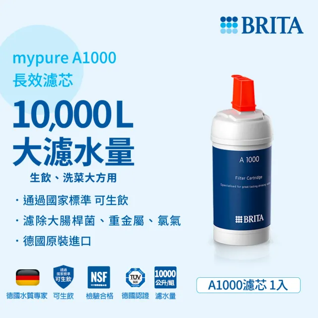 【BRITA】官方直營 mypure A1000長效型濾芯(一入)
