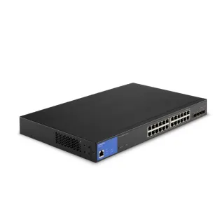 【Linksys】24埠POE L2管理型Gigabit超高速乙太網路交換器鐵殼_24埠POE+GE/4埠10G SFP+_(LGS328MPC-TW)