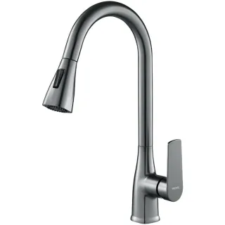 【匠俱】抽拉式全銅廚房水龍頭(洗菜盆水槽龍頭 流理台龍頭 可伸縮冷熱增壓防濺水衛浴龍頭)