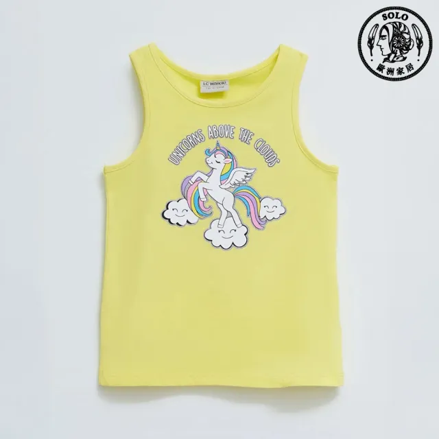 【SOLO 歐洲家居】LCW 土耳其製 夢幻獨角獸背心上衣 女孩上衣 100%純棉 3-13歲