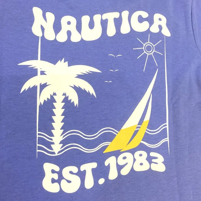 【NAUTICA KIDS】紫底椰樹印花T恤 6-18歲 N4841151(Nautica kids 涼爽T恤)