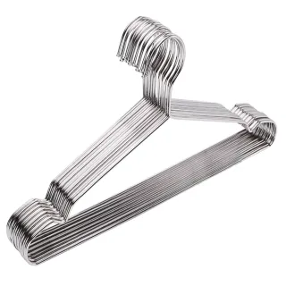 【樂邦】不鏽鋼防滑衣架40cm+45cm/100入(曬衣架 晾衣架 收納)