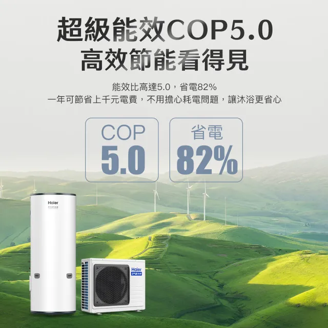 【Haier 海爾】500L R32雙變頻空氣源式熱泵熱水器(HP80W/500TFE7 不含基本安裝)