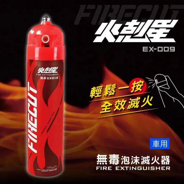 【KINYO】火剋星泡沫滅火器 車用滅火器 EX-009