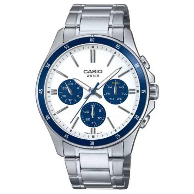 【CASIO 卡西歐】MTP-1374D-7A2  三眼賽車風格指針錶(時尚潮流 錶徑約4.35公分)