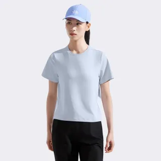【The North Face 官方旗艦】北面女款灰色吸濕排汗短袖T恤｜8DFH0TI(排汗衫)