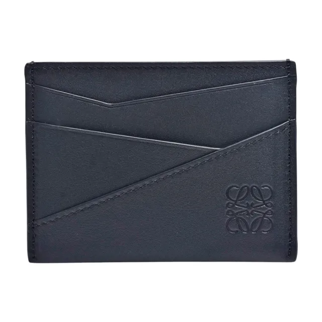 【LOEWE 羅威】經典Puzzle品牌LOGO壓印小牛皮卡夾(黑色C510Q77X02-1100)