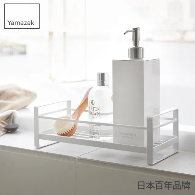 【YAMAZAKI】MIST瓶罐小物收納單層架-白(浴室收納/衛浴置物架/衛浴收納架) 