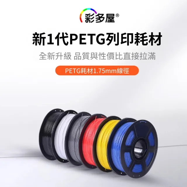 PETG 3D列印耗材-2入組(正紅 白 海軍藍 黃色 透明 黑色 灰色 3D列印耗材)