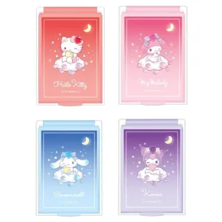 【小禮堂】Sanrio 三麗鷗 隨身兩用鏡 泡泡雲朵款Kitty 美樂蒂 酷洛米 大耳狗(平輸品)