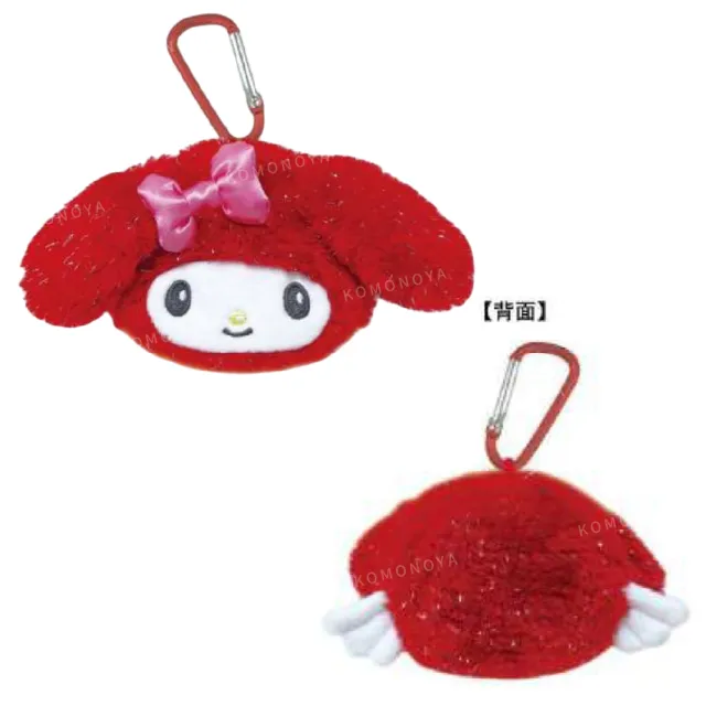 【小禮堂】雙11 Sanrio 三麗鷗 絨毛大臉造型零錢包 天使系列 美樂蒂 酷洛米(平輸品)