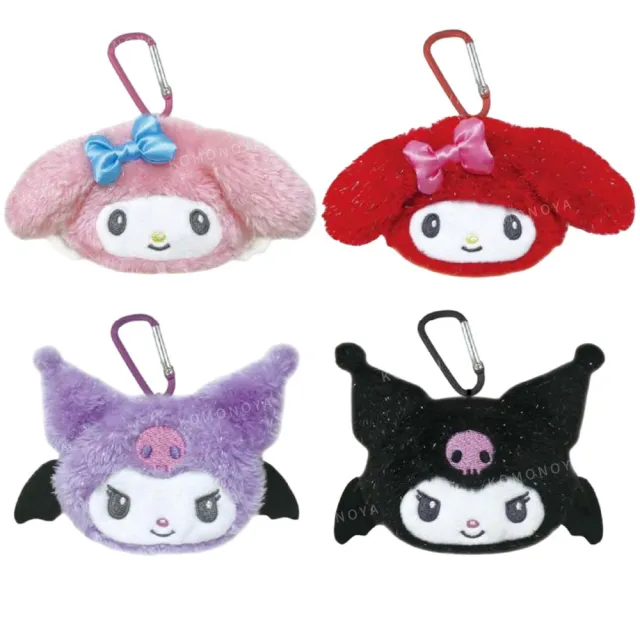 【小禮堂】雙11 Sanrio 三麗鷗 絨毛大臉造型零錢包 天使系列 美樂蒂 酷洛米(平輸品)