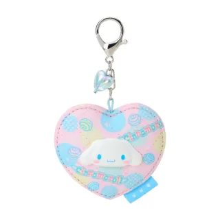 【小禮堂】Sanrio 三麗鷗 大耳狗 愛心造型隨身鏡吊飾 小碎花棉布風格(平輸品)