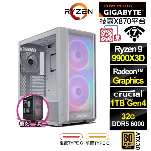 【技嘉平台】R9十二核{法那斯N63C}水冷文書電腦(R9 9900X3D/X870/32G D5/1TB/WIFI)