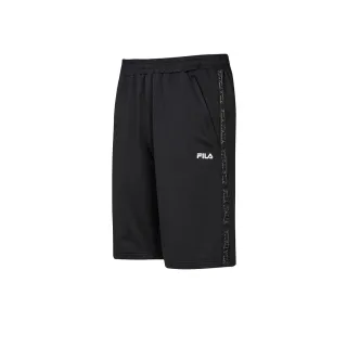 【FILA官方直營】男抗UV吸濕排汗針織短褲-黑色(1SHZ-5305-BK_253)