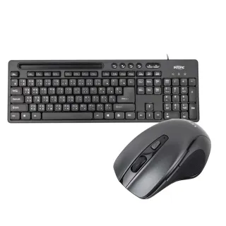 【INTOPIC】辦公室必備-有線鍵盤無線滑鼠2件組(KBD-90+MSW-777)