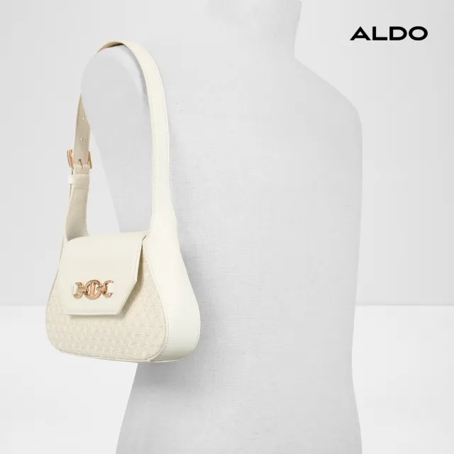 【ALDO】RHIANON- 時尚優雅長背帶單肩包(白色)