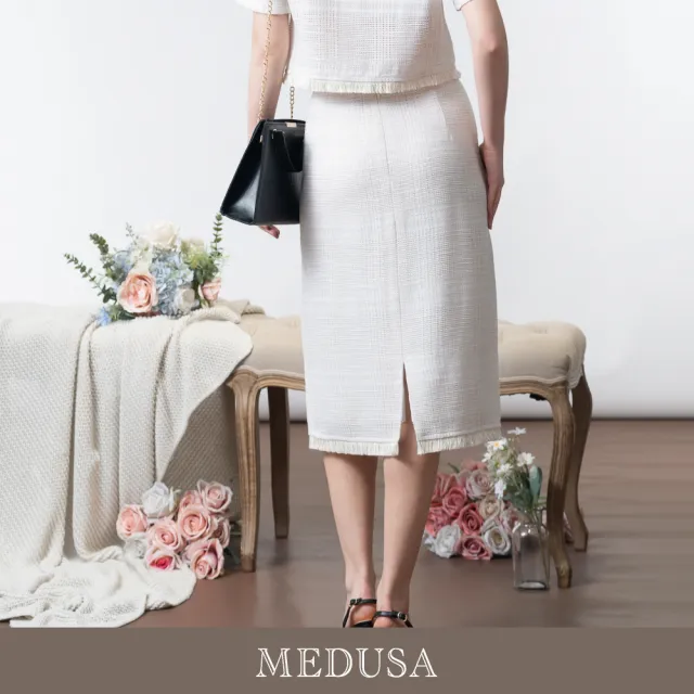 【MEDUSA 曼度莎】現貨-小香風流蘇套裝長裙（M-XL）｜小香風長裙 夏季呢布 正裝裙 長裙(601-5310C)