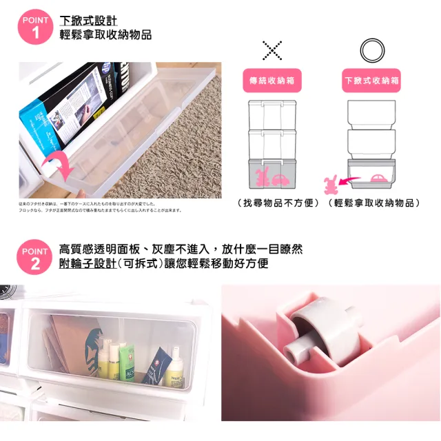 【HOUSE 好室喵】46面寬艾夏掀蓋式可堆疊玩具衣物收納箱39L-6入