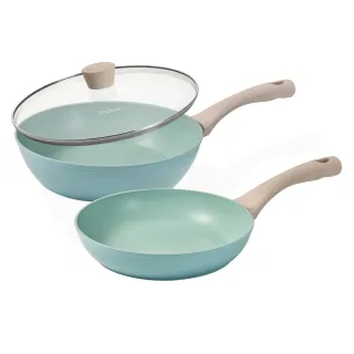 【CorelleBrands 康寧餐具】鈦輕量不沾雙鍋組-IH爐可用(深煎鍋28cm+平煎鍋24cm)