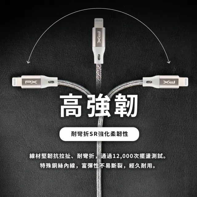 【PX 大通-】贈束帶蘋果認證2年保固編織網iphone充電線快充線手機線傳輸1米Lightning蘋果平板(UCL-1G /1P)