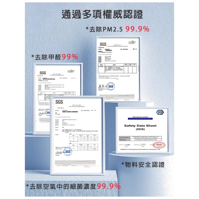 【PUREBURG】2入組-適用Future Lab未來實驗室 PrimeZone VitaAir  淨涼清風機 2合1活性碳+HEPA空氣濾網