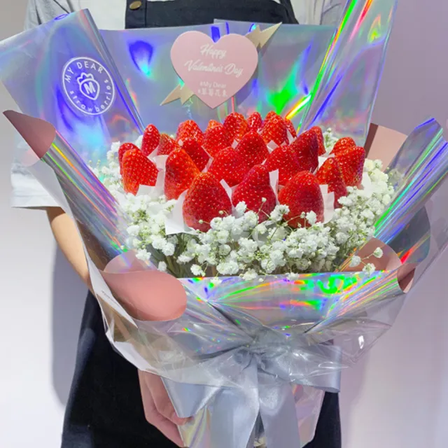 【MyDearStrawberries】炫彩太空UNICORN草莓花束大型(水果花束/情人節/告白/生日禮物/超人氣花束/草莓)