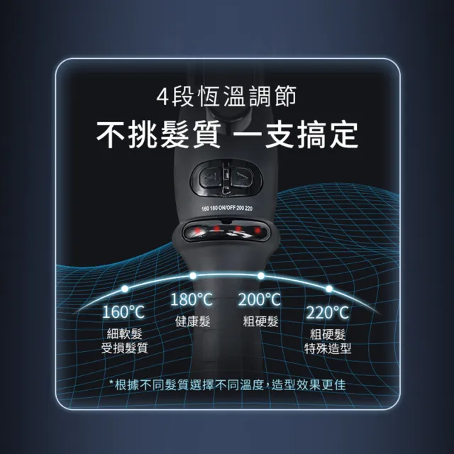 【DREAM TREND 凱夢】加長型黑鈦電棒 4段溫控電棒捲 國際電壓捲髮棒/捲髮器(19/25/28/32/38mm)