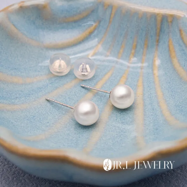 【JR.L金瑞利珠寶】雙12 Akoya天然珍珠 月光之語18K金珍珠耳環(5.5-6MM)