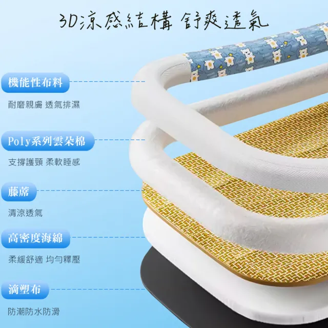 【QHL 酷奇】圍擋方形 散熱透氣 寵物藤編涼感墊-L號(寵物涼感墊/寵物睡墊/寵物床)