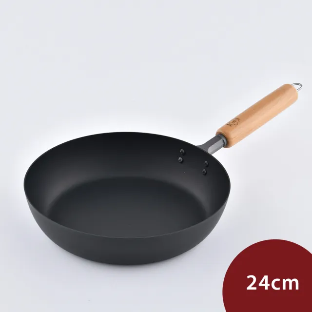 【TAKUMI 匠】岩網紋平底鐵鍋 24cm 日本製 {電磁爐 IH爐可用}(平輸品)