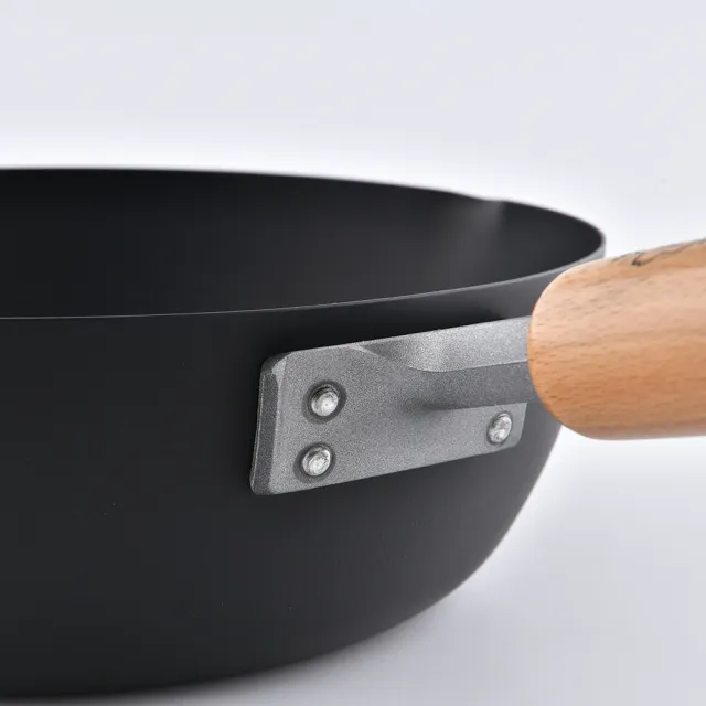 【TAKUMI 匠】岩網紋中華炒鍋 鐵鍋 24cm 日本製 {電磁爐 IH爐可用}(平輸品)