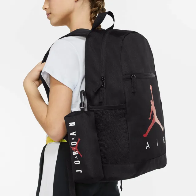 【NIKE 耐吉】Jordan Air School 後背包 雙肩背 喬丹 黑 紅(DJ5649-010)