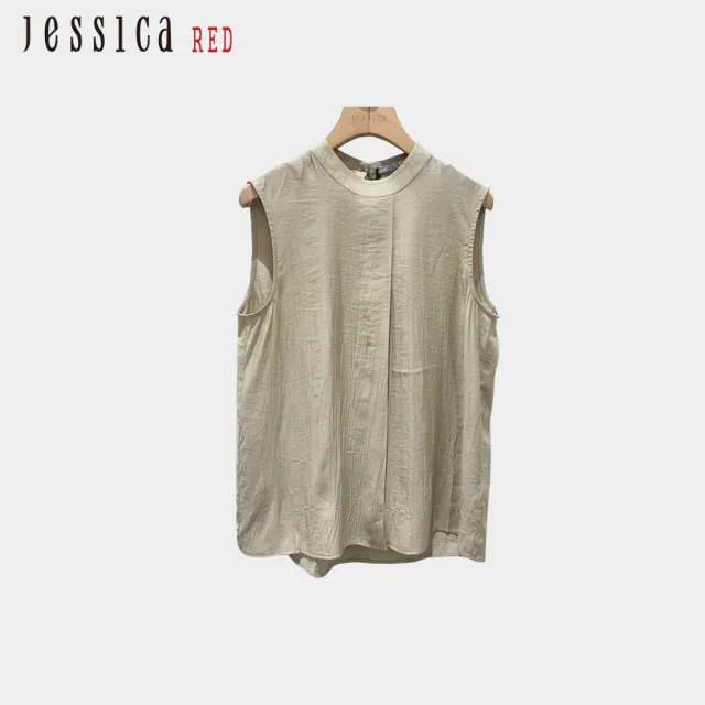 【Jessica Red】輕薄舒適氣質通勤小立領無袖上衣R53303
